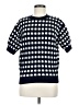 Ann Taylor Checkered-gingham Blue Pullover Sweater Size M - photo 1
