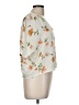 Elodie 100% Polyester Floral Ivory Short Sleeve Blouse Size M - photo 4