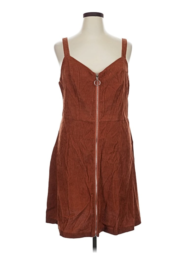 Pre-owned Shein Curve Casual Dress In Brown