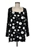 Alembika Polka Dots Black 3/4 Sleeve Top Size 6 (1) - photo 1