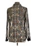 CAbi Print Silver Long Sleeve Button-Down Shirt Size L - photo 2