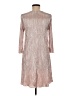 Honeyme 100% Polyester Metallic Silver Cocktail Dress Size M - photo 2