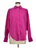 Express Solid Purple Long Sleeve Button-Down Shirt Size M - photo 1