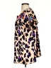 See and Be Seen 100% Polyester Animal Print Purple Brown Short Sleeve Blouse Size S - photo 5