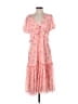LoveShackFancy 100% Polyester Floral Pink Casual Dress Size 8 - photo 1