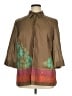clothes 100% Cotton Color Block Brown 3/4 Sleeve Button-Down Shirt Size 1X - photo 1