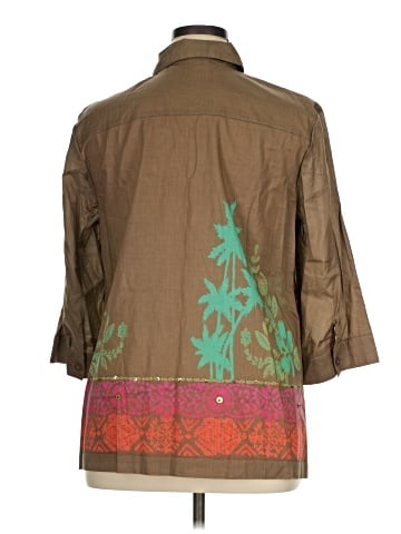 clothes 3/4 Sleeve Button-Down Shirt (view 2)