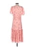 LoveShackFancy 100% Polyester Floral Pink Casual Dress Size 8 - photo 2