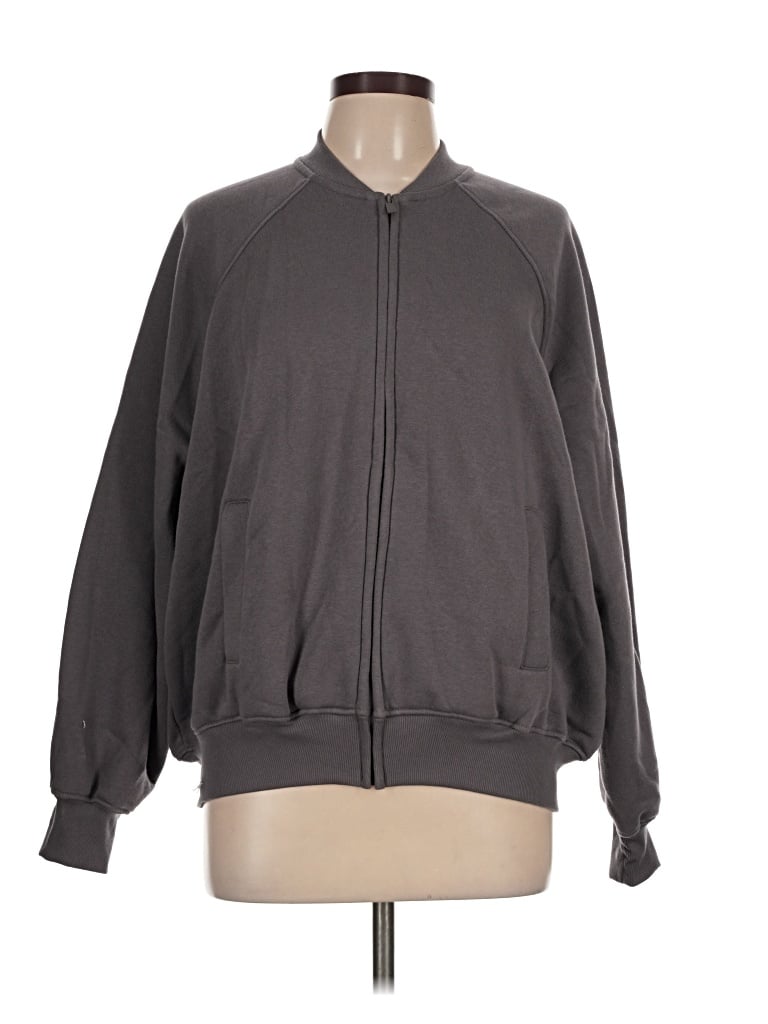 Pre-owned Athletic Works Zip Up Hoodie In Gray