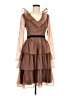 Rachel Parcell Polka Dots Brown Cocktail Dress Size 8 - photo 1