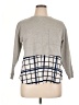 ELOQUII Checkered-gingham Gray Pullover Sweater Size 14 Plus - photo 1