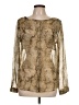 Ecote 100% Polyester Gold Long Sleeve Blouse Size L - photo 1