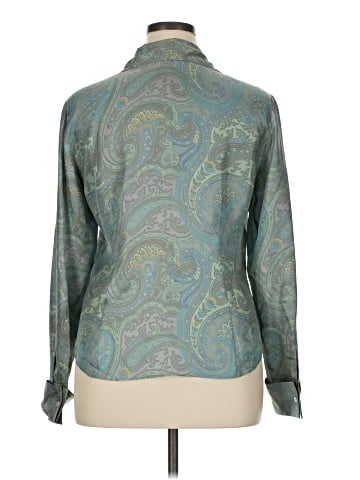 Lafayette 148 New York Long Sleeve Silk Top (view 2)