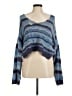 Free People Chevron-herringbone Blue Pullover Sweater Size M - photo 1