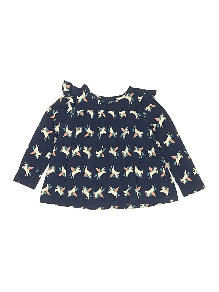 Pre-owned Hanna Andersson Kids' Long Sleeve T-shirt In Blue