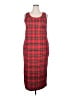 Shein Curve Plaid Red Casual Dress Size 18 Plus (3) - photo 1