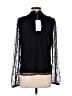 Boden 100% Polyester Polka Dots Black Long Sleeve Blouse Size 6 - photo 2