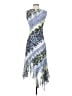 Komarov 100% Polyester Print Blue Cocktail Dress Size Sm (1) - photo 2