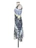 Komarov 100% Polyester Print Blue Cocktail Dress Size Sm (1) - photo 5