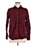 Lands' End 100% Cotton Checkered-gingham Red Long Sleeve Button-Down Shirt Size M - photo 1