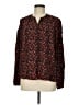 Something Navy 100% Viscose Floral Black Long Sleeve Blouse Size M - photo 1