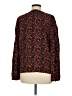 Something Navy 100% Viscose Floral Black Long Sleeve Blouse Size M - photo 2