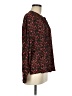 Something Navy 100% Viscose Floral Black Long Sleeve Blouse Size M - photo 4