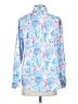 Unbranded Print Blue Long Sleeve Blouse Size S - photo 2