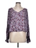Eyeshadow 100% Rayon Purple 3/4 Sleeve Blouse Size L - photo 1