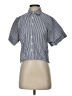 Theory Stripes Silver Short Sleeve Blouse Size P (petite) - photo 1