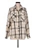 Shein Plaid Ivory Long Sleeve Blouse Size 8 - 10 - photo 1