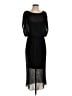Bordeaux 100% Polyester Solid Black Casual Dress Size S - photo 1