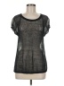 IRO Metallic Black Short Sleeve Top Size Med (2) - photo 1