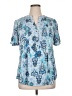 Ava & Grace Paisley Blue Short Sleeve Blouse Size 1X - photo 1