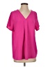 Cotton Bleu 100% Polyester Pink Short Sleeve Blouse Size S - photo 1