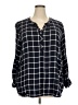 Talbots 100% Rayon Plaid Black 3/4 Sleeve Blouse Size 3X - photo 1