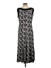 Perceptions Graphic Black Casual Dress Size L - photo 2