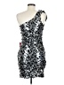 City Triangles 100% Polyester Silver Cocktail Dress Size 9 - photo 2