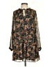 Ann Taylor LOFT 100% Polyester Print Black Casual Dress Size XS - photo 1