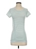 Athleta Stripes Teal Short Sleeve T-Shirt Size S - photo 1