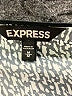 Express Chevron-herringbone Checkered-gingham Damask Jacquard Houndstooth Multi Color Silver Short Sleeve Top Size M - photo 7