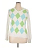 Lilly Pulitzer 100% Cotton Argyle White Pullover Sweater Size XL - photo 1