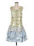 Marc Jacobs Metallic Silver Cocktail Dress Size 8 - photo 1
