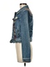 Free People 100% Cotton Stripes Blue Denim Jacket Size 6 - photo 5