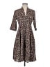 Derek Lam 100% Polyester Animal Print Brown Casual Dress Size EU (IT) 36 / US 0 - photo 1