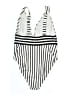 ASOS 100% Polyester Stripes Ivory Swimsuit Top Size 36G - photo 2