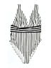 ASOS 100% Polyester Stripes Ivory Swimsuit Top Size 36G - photo 1