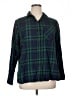 Old Navy 100% Cotton Plaid Green 3/4 Sleeve Button-Down Shirt Size XL - photo 1
