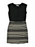 Ann Taylor LOFT 100% Polyester Stripes Black Casual Dress Size 2 Petite - photo 1