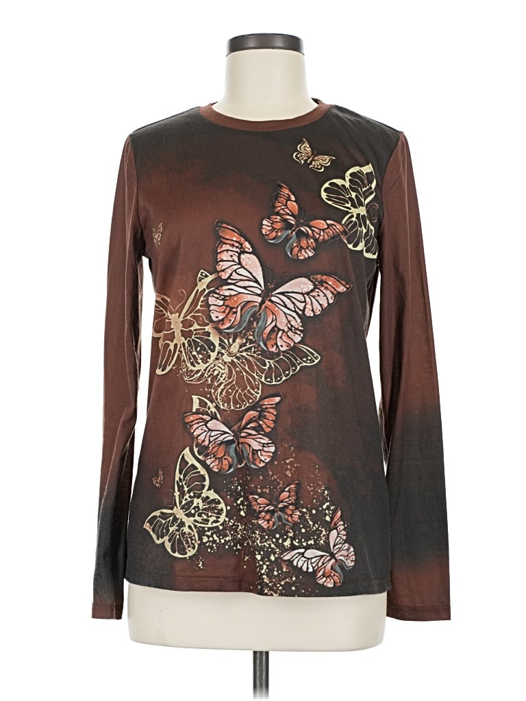 Pre-owned Emery Rose Long Sleeve T-shirt In Brown